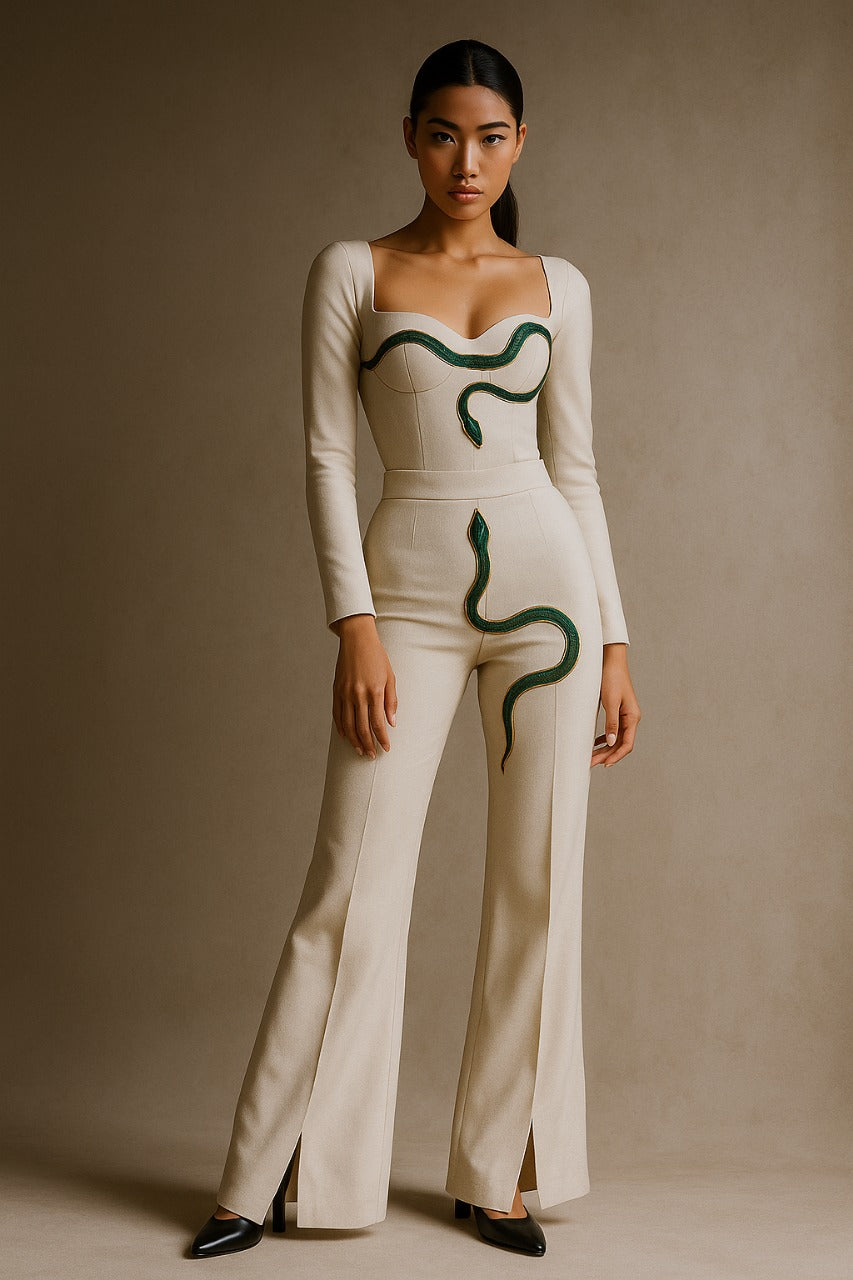 Embrace Your Inner Serpent: The "Circle of Life" Linen & Wool Ensemble